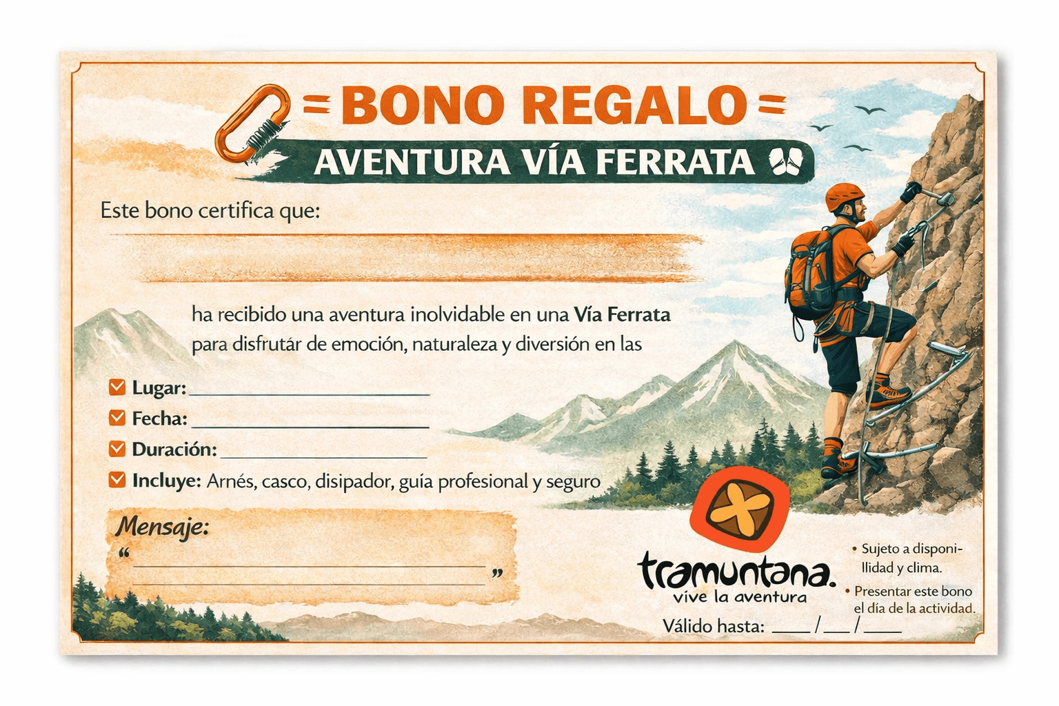 BONO REGALOS( VIA FERRATA)